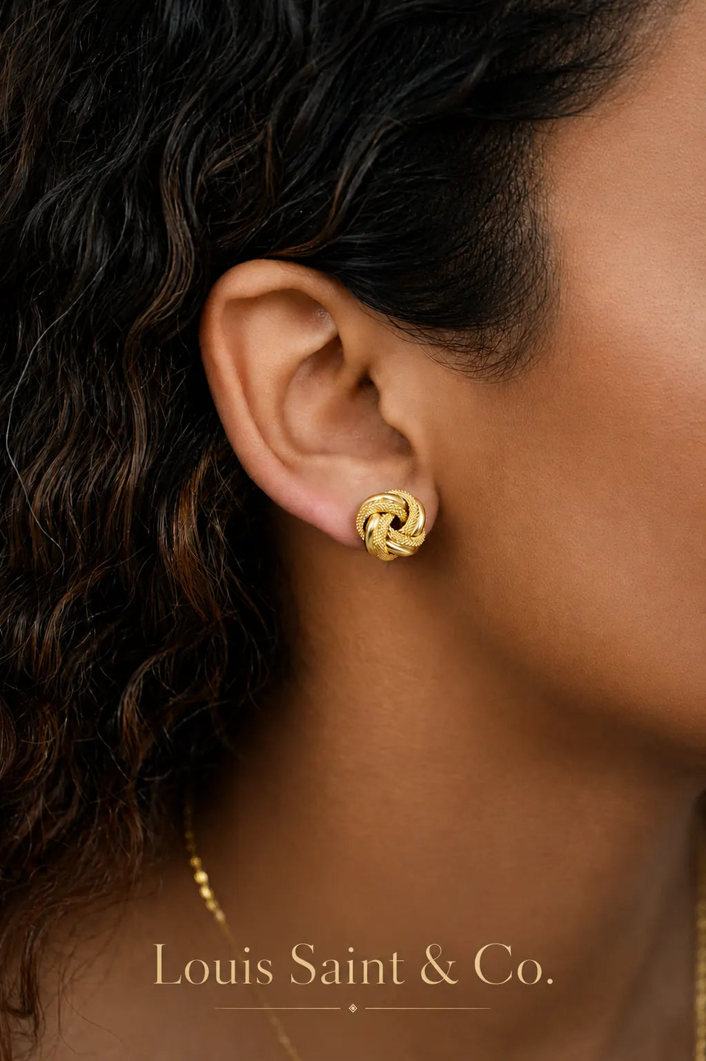 BOUCLES D’OREILLES NOEUD - OR 18 CARATS