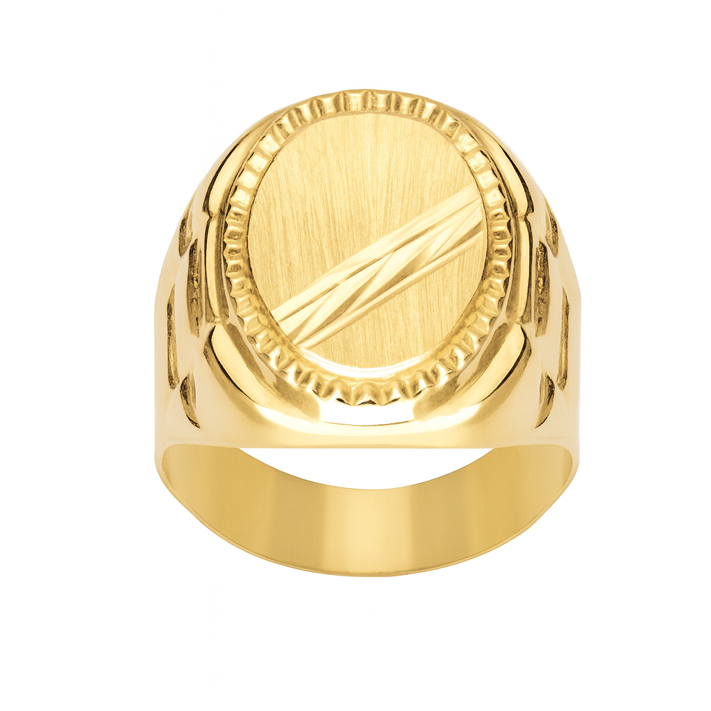 CHEVALIÈRE OVALE - 19 MM - OR 18 CARATS