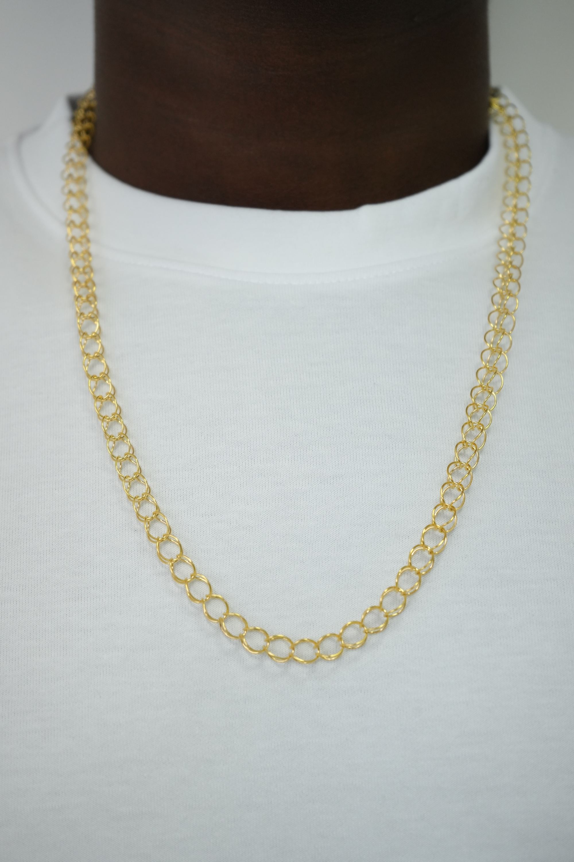 CHAINE MAILLE HAÏTIENNE- OR 18 CARATS