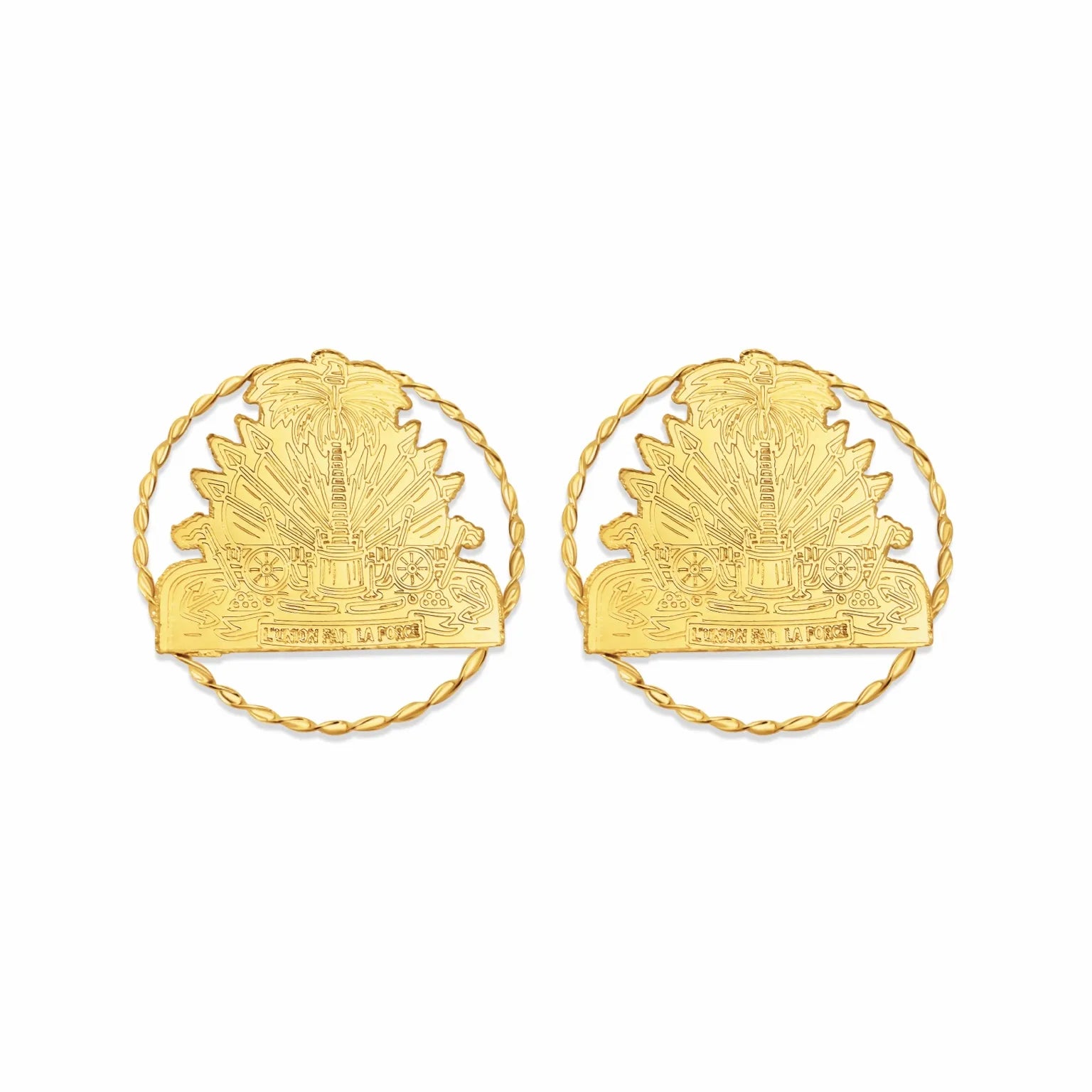 BOUCLES D'OREILLES ARMOIRIE D'HAÏTI - OR 18 CARATS